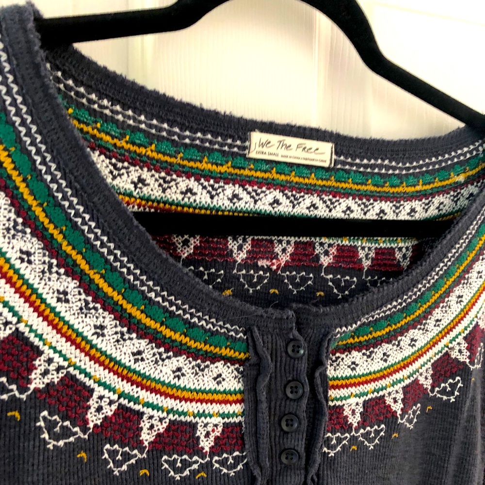 Like New Free People embroidered thermal